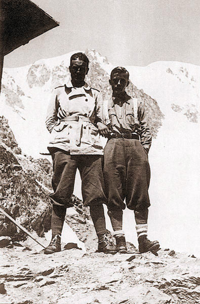Giusto Gervasutti  с Paolo Bollini после восхождения на Монблан