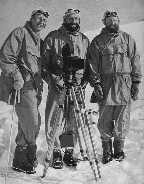 С лева направо - Dr. Walter Frauenberger, Hans Ertl, Hermann Buhl