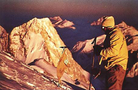 Hermann Buhl (Герман Буль) на вершине Броуд Пик (Broad Peak, 8051 м)