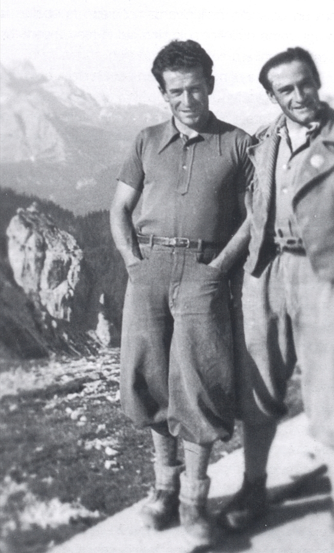 Джино Солда и Raffaele Carlesso после восхождения по «Cassin-Ratti» на Cima Ovest di Lavaredo
