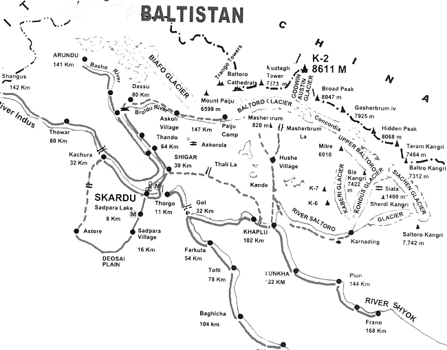 Карта Балтистана (Baltistan)