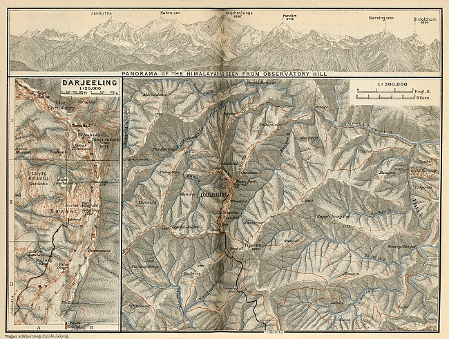 Старая карта Дарджилинга.