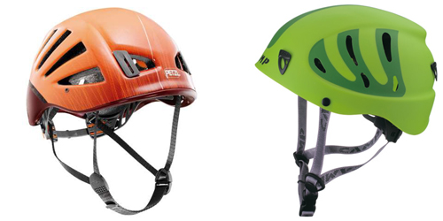 Примеры гибридных шлемов: Petzl Meteor III (слева) и CAMP Armour (справа)
