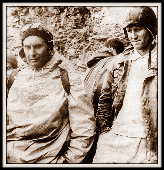 Лионель Террай  (Lionel Terray) (слева) с Carlo Mauri во время спасоперации на Eiger в 1957 году