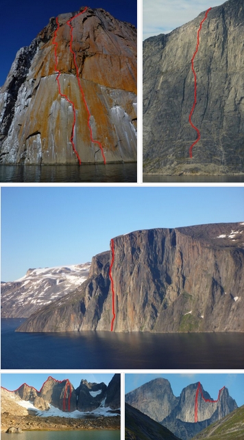 9 скальных трад-маршрутов на западном и южном побережьях Гренландии
