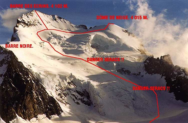 Маршрут восхождения на Dome Des Ecrins (4015 м)