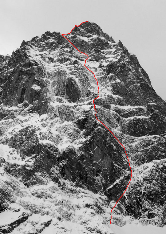 новый маршрут на ранее непокоренную Северо-Восточную стену горы Grouvetta