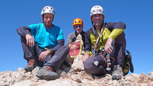 Luca Giupponi, Nicola Sartori и Rolando Larcher на вершине Cima Vay Vay (Аладаглар, Турция)