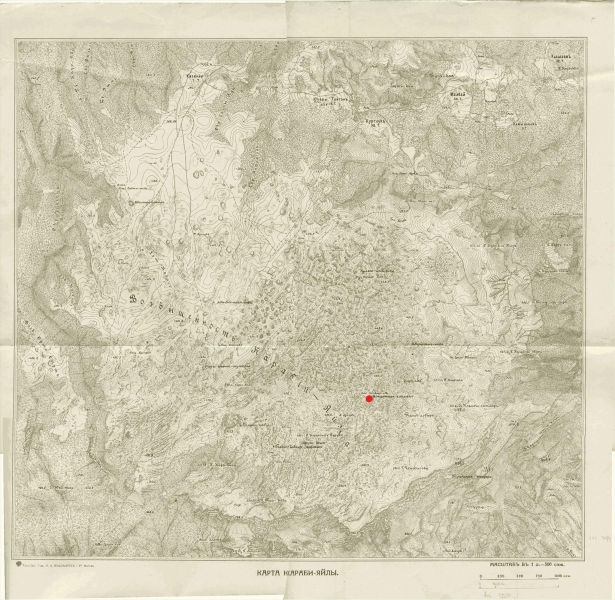 Пещера Монастырь Чокрак на карте Караби-Яйлы