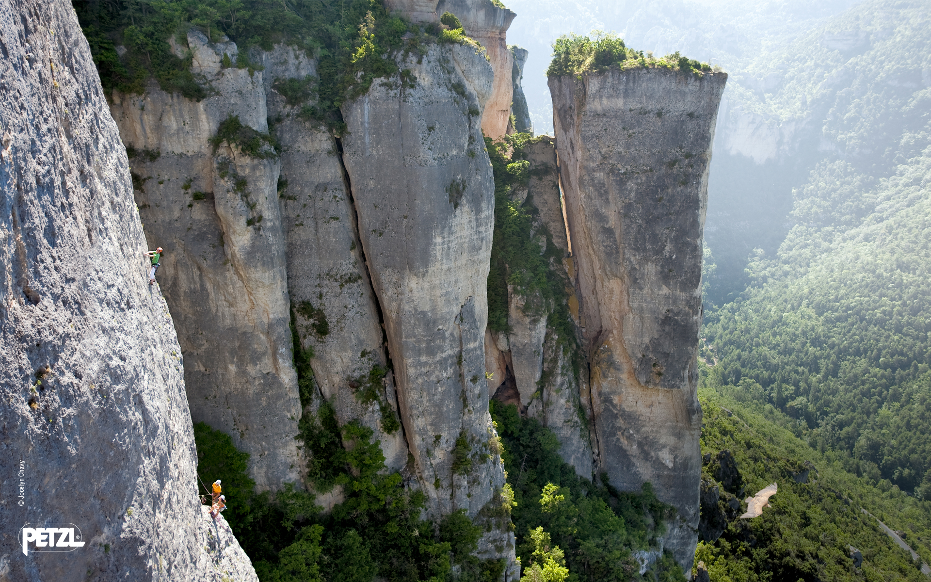 мультипитчевый маршрут в ущелье  la Jonte, Франция