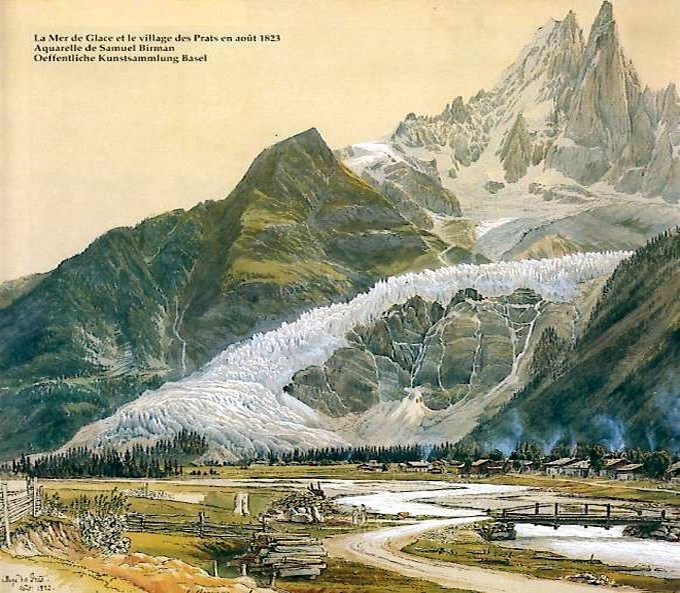 ледник Мер-де-Глас (Mer de Glace). 1823 год 