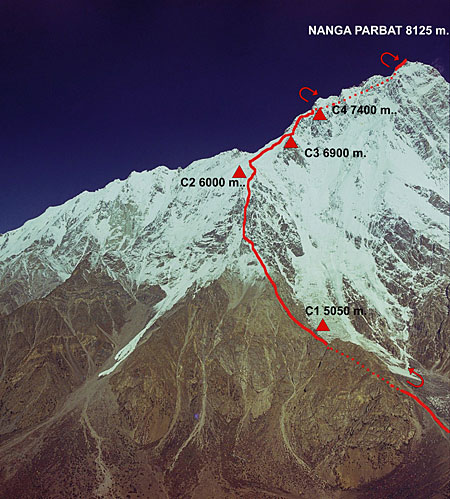  маршрут Шелла (Schell Route) на Нанга Парбат по Рупальской стороне