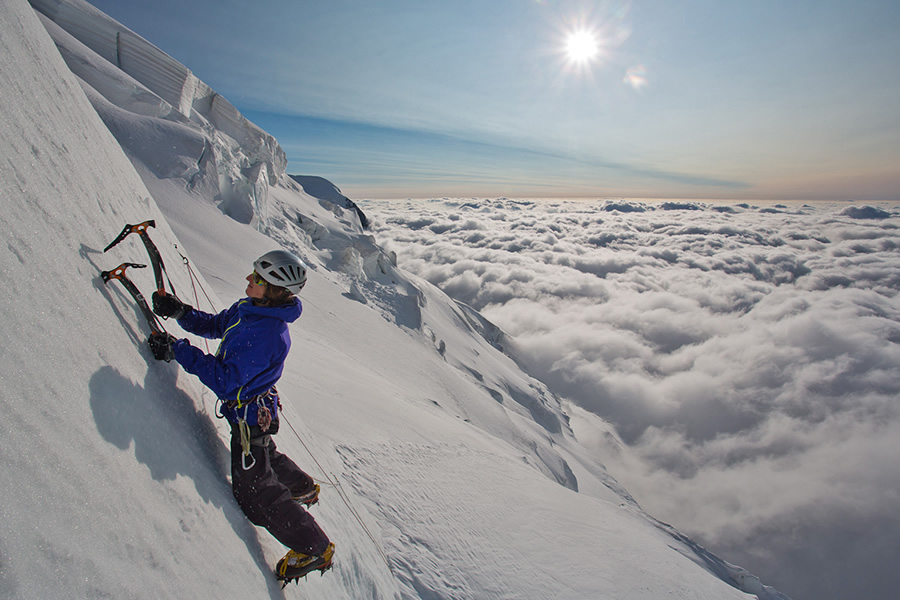 Tom Grant на сераках Mont Blanc du Tacul