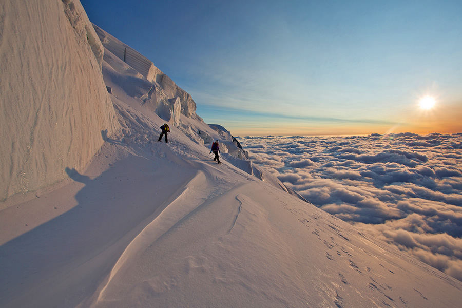 Потрясающий закат на Mont Blanc du Tacul