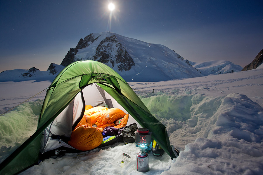 сон в полнолуние на Mont Blanc du Tacul