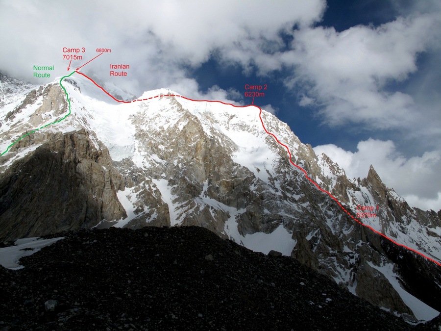  Иранский маршрут (Iranian route on Broad Peak) от Базового лагеря к высотному лагерю Camp3 (7015 м) на Броуд Пик 