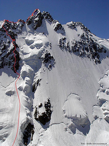 Маршрут восхождения на Северный столп восточного гребня горы Уллуауз Баши (4676 м) по маршруту Рыскина 