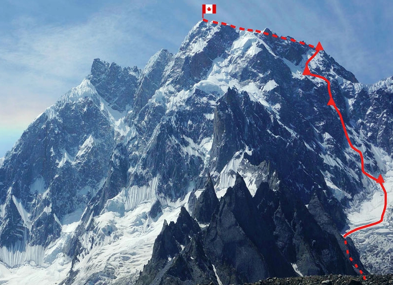  маршрут восхождения на K6 West (Baltistan, 7040) по Северо-Западной стене. Рафаэль Славински (Raphael Slawinski), Ян Вельстед (Ian Welsted). 25-30 июля 2013 года