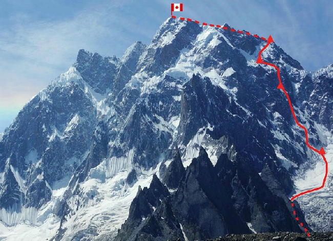  маршрут восхождения на K6 West (Baltistan, 7040) по Северо-Западной стене. Рафаэль Славински (Raphael Slawinski), Ян Вельстед (Ian Welsted). 25-30 июля 2013 года