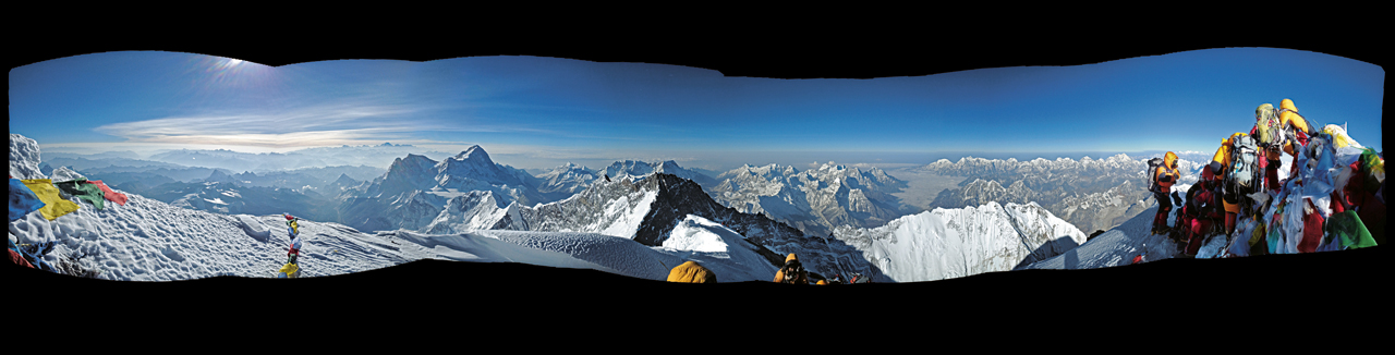 Панорама с вершины Эвереста сделанная Эмили Харрингтон с помощью iPhone