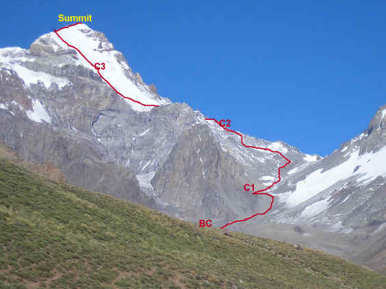Аконкагуа (Aconcagua, 6962м) - стандартный маршрут восхождения