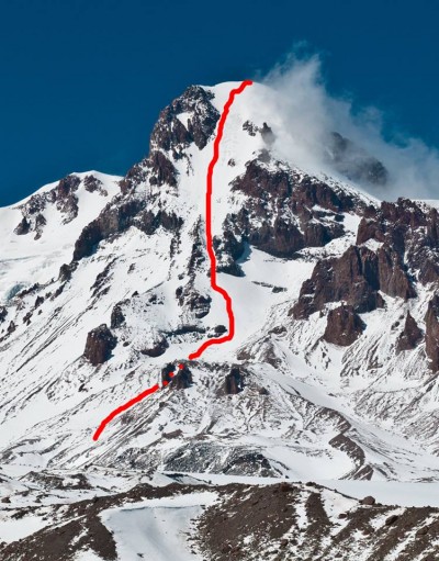 Юго-Восточная стена Казбека и маршрут польских альпинистов