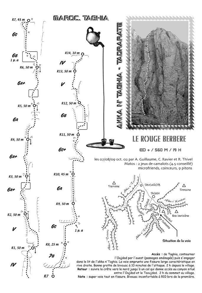 Легенда маршрута "Le Rouge Berbere" 7b