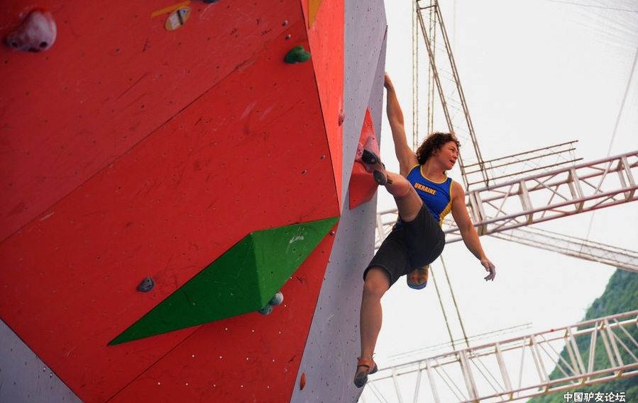 Ольга Шалагина на соревнованиях "International Climbing Festival Getu 2014"