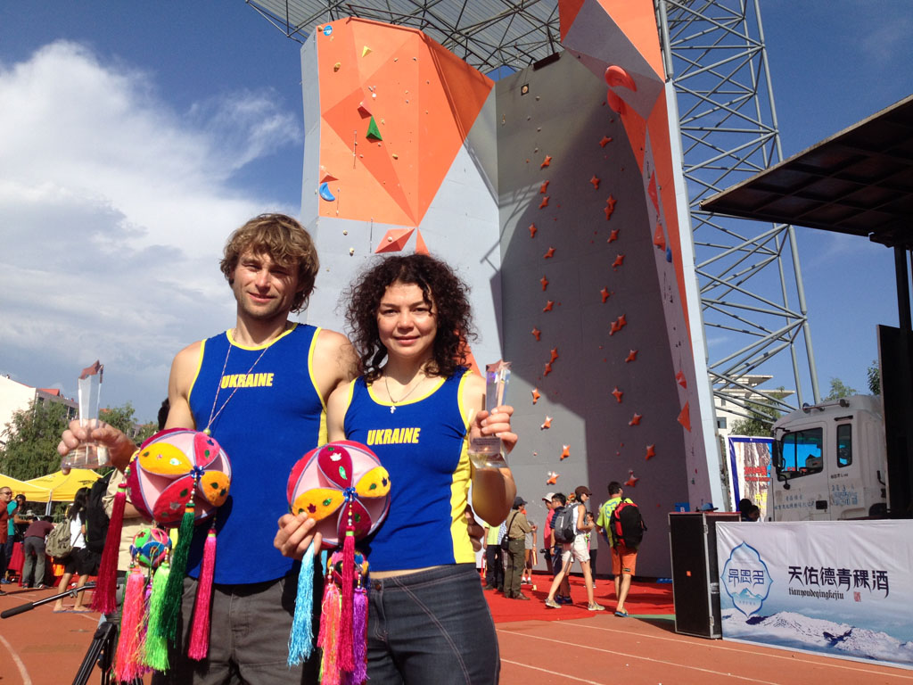 Михаил Шалагин и Ольга Шалагина на соревнованиях в Леду. июль 2014 года