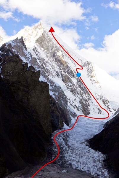 Юго-Восточная стена пика Гашербрум V (Gasherbrum V, 7147 м). Маршрут восхождения корейской команды