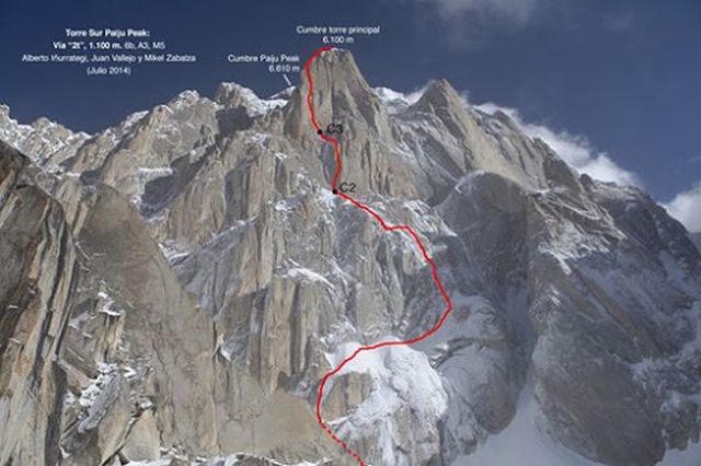 Испанский маршрут на вершину Пайджу Пик (Paiju Peak) по Южной стене