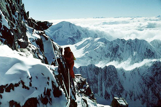 Зимняя экспедиция 1973 года. Ключевой участок маршрута над высотным лагерем Camp V