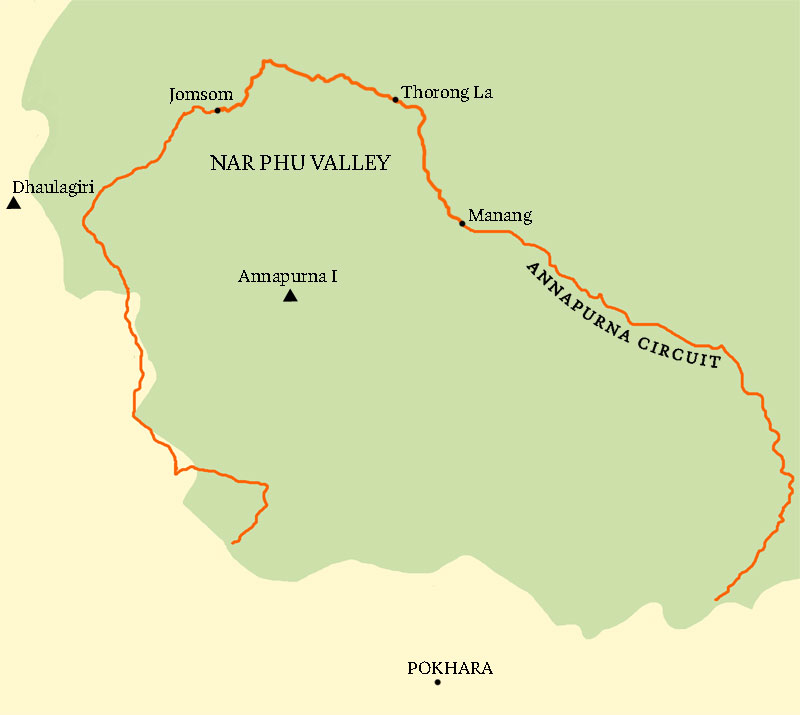 Карта треккинга Annapurna Circuit 