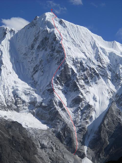 Маршрут черкасских альпинистов к вершине Лангшиса Ри (Langshisa Ri) высотой 6427 м пройденный 22 октября 2014 года