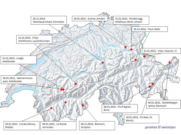трагические случаи зимнего сезона 2014/2015 года в Швейцарских Альпах