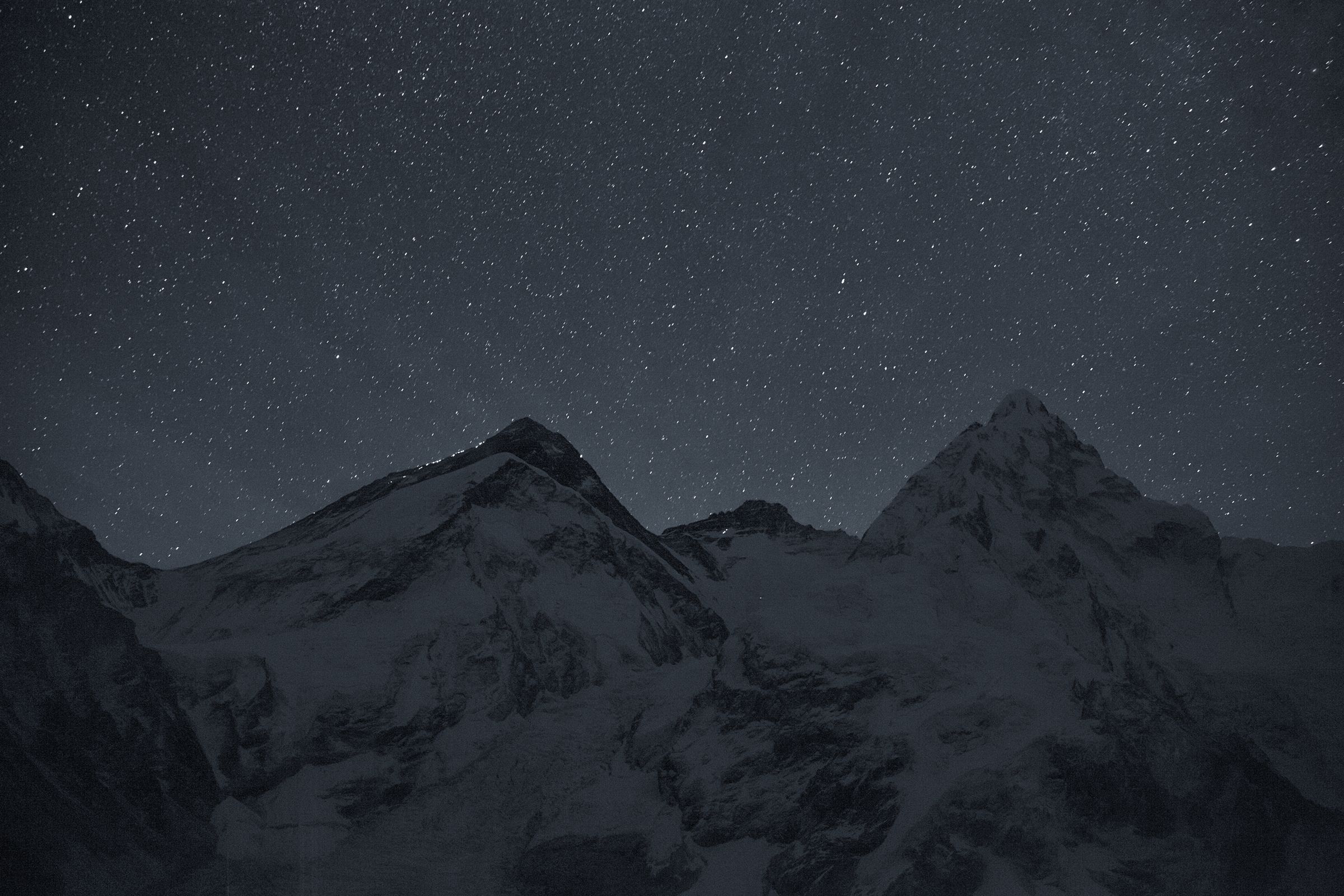 Summit lights on Everest. Photo: Grayson Schaffer 