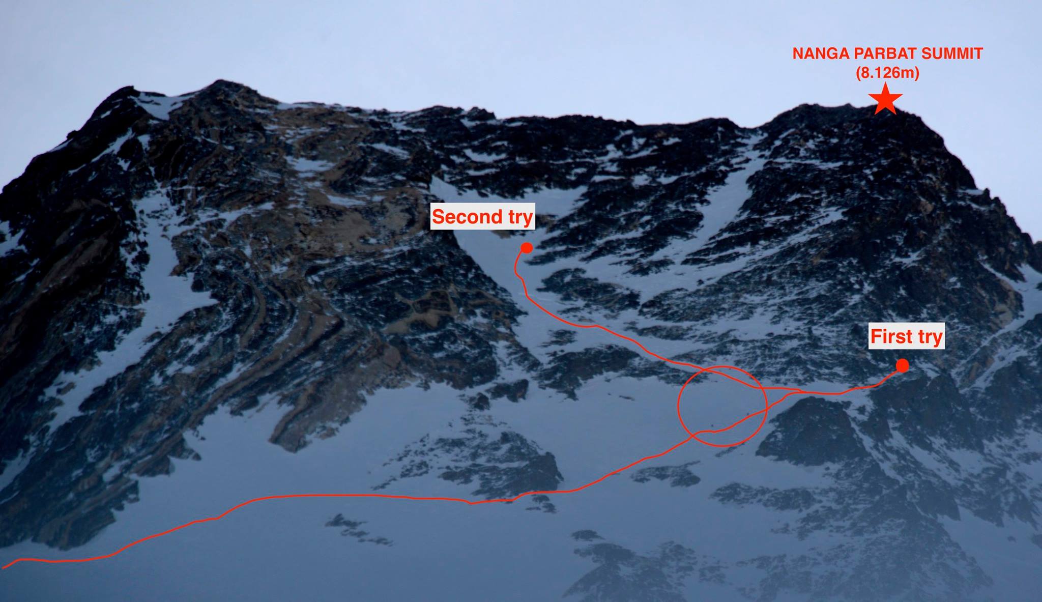 Попытки восхождения команды на Нангапрабта 13 марта 2015 года