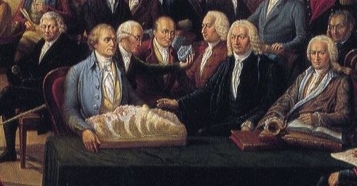 На полотне, изобразившем три десятка женевских ученых Гораций Бенедикт де Соссюр и Жан-Андрэ Дюлак расположены рядом. Соссюр держит макет Монблана, а Делюк что-то делает с камнем