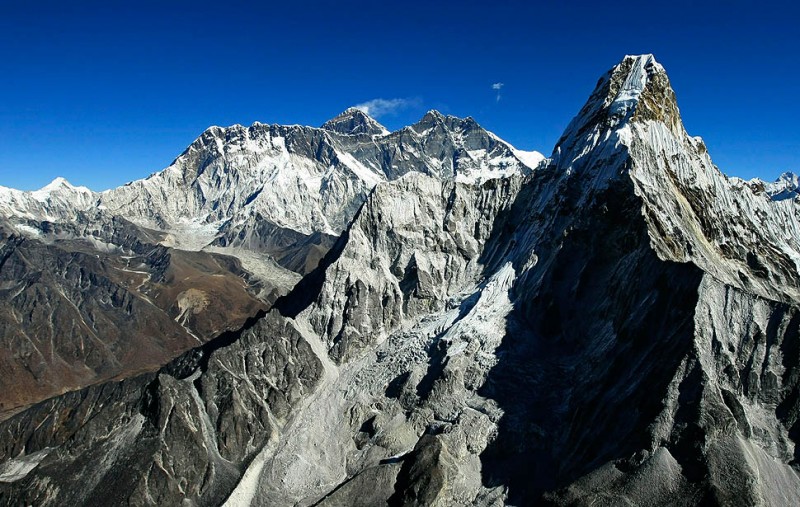 Катманду, Непал. Вид с высоты птичьего полёта на гору Эверест
