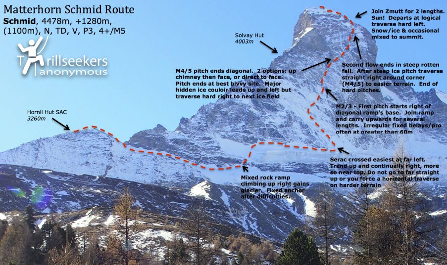 Matterhorn North Face, Schmid Route