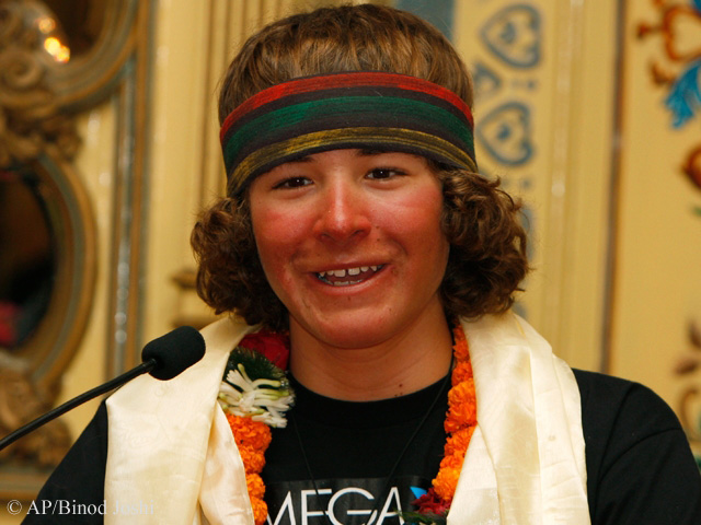 Джордан Ромеро (Jordan Romero) в 2010 году после восхождения на Эверест