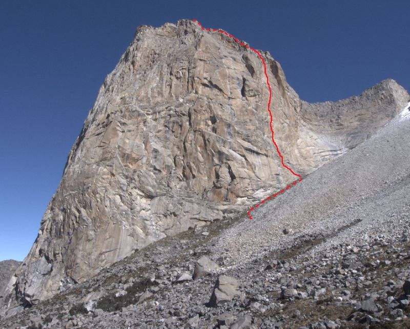 маршрут Chappie по Юго-Восточной стене горы La Esfinge (5325м) в Кордильера Бланка, Перу 