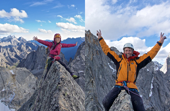 Жу-тинг Йи (Szu-ting Yi) из Тайваня и Дэйв Андерсон (Dave Anderson) из США на вершине горы Игл Пик Восточный (Eagle Peak East) в Китае.