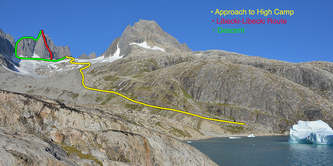 скальный маршрут Libecki-Libecki на вершину пика Polar Bear Fang Tower.