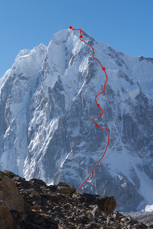 маршрут по Северной стене горы Гэйв Динг (Gave Ding) в Непале