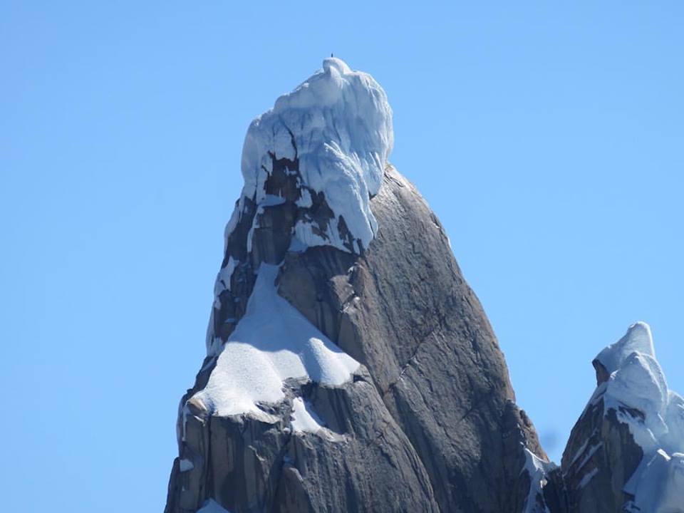 Колин Хейли на вершине Торре Эггер (Torre Egger, 2685 м)