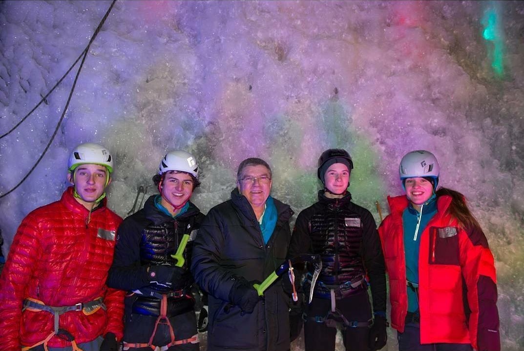 Слева направо: Lukas Goetz (Швейцария), Yannick Glatthard (Швейцария), Томас Бах, Федор Праздников (Россия), Sina Goetz (Швейцария)