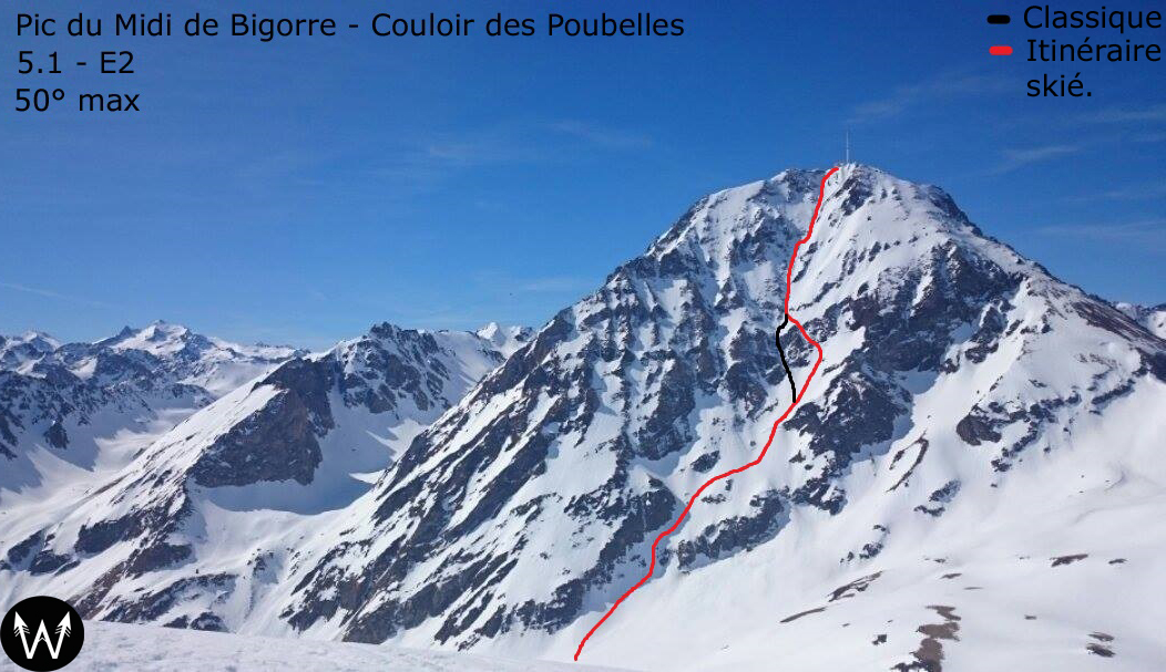 пик Миди-де-Бигор (Pic du Midi de Bigorre). Маршрут восхождения по кулуару "Des Poubelles"  