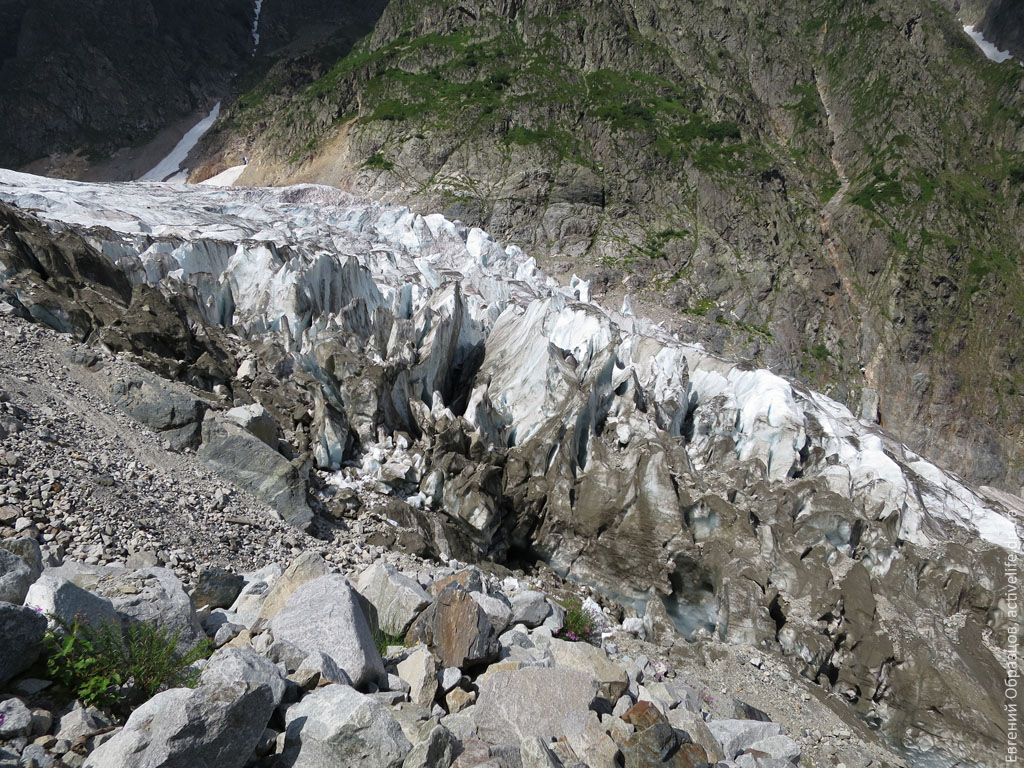 Первая ступень ледопада ледника Чалаат