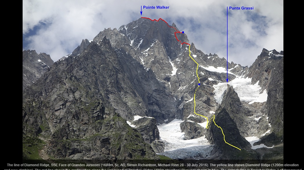 новый маршрут Diamond Ridge (1600m, 5c, AO)